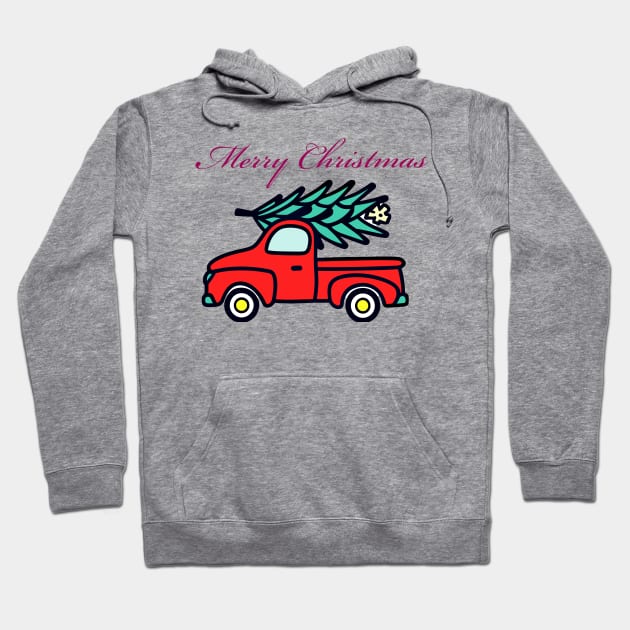 Merry Christmas truck design Hoodie by Apparels2022